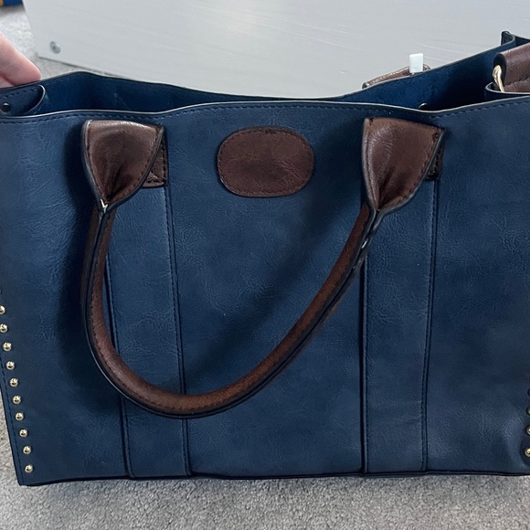 Empire Navy Blue Women's Bag Set-Tote,Purse and Card holder or coin purse - Picture 7 of 16